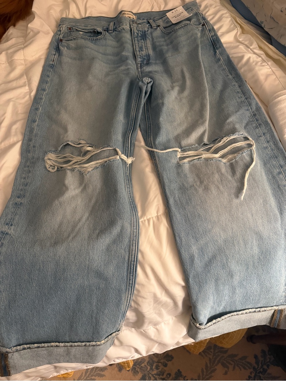 Madewell Light Blue Distressed Boyfriend Jeans